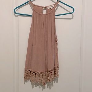 Flowy tank with lace